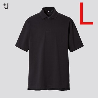 ユニクロ(UNIQLO)のUNIQLO +j リラックスフィットポロシャツ ブラック 黒 L(ポロシャツ)