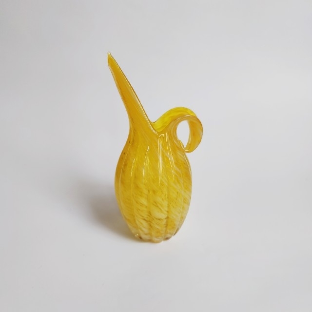 #2241【ヴィンテージ】黄色のユニークフラワーベース　花瓶　一輪挿し　手作り