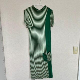 デプト(DEPT)の【美品】DEPT mother vintage ボーダー半袖ワンピース(ロングワンピース/マキシワンピース)