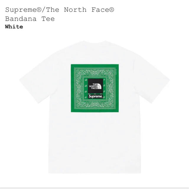 Supreme North Face Bandana Tee white L - Tシャツ/カットソー(半袖 ...