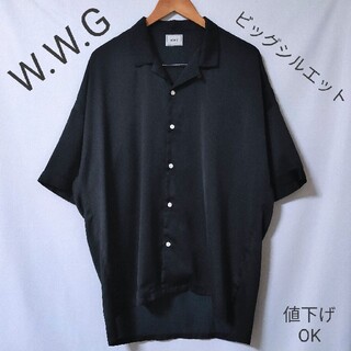 フーズフーギャラリー(WHO'S WHO gallery)の【W.W.G】半袖　ビッグシルエット　オープンカラー　シャツ(シャツ)