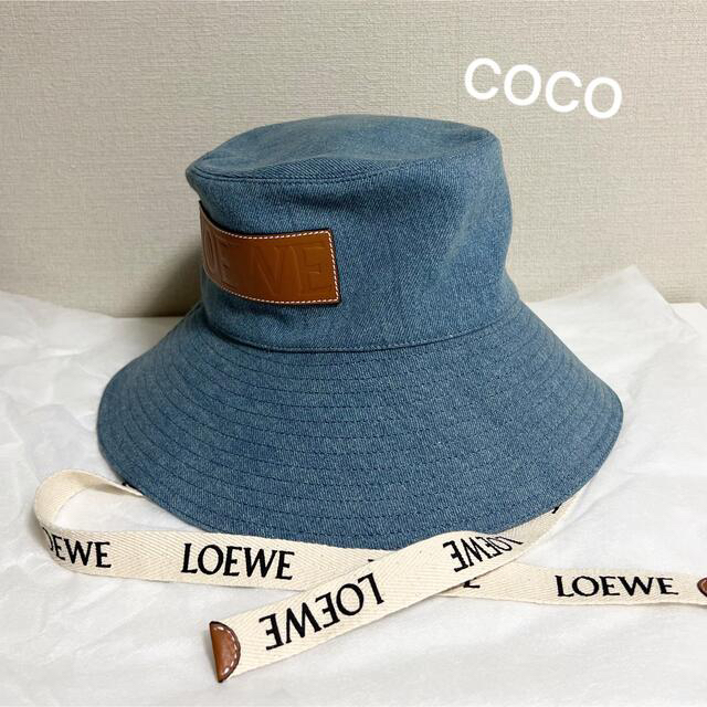 超美品 ロエベ ロエベ グリーン フィッシャーマンハット 57 コットン