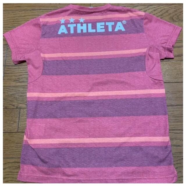 ATHLETA(アスレタ)のATHLETA アスレタ ジュニア ボーダー半袖Tシャツ レッド 150 スポーツ/アウトドアのサッカー/フットサル(ウェア)の商品写真