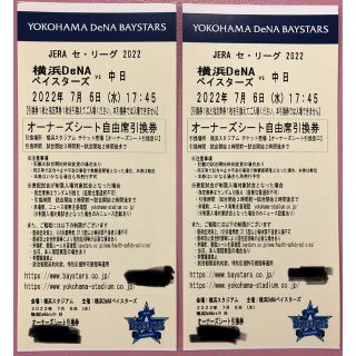 ヨコハマディーエヌエーベイスターズ(横浜DeNAベイスターズ)の横浜ベイスターズ　観戦ペアチケット(野球)