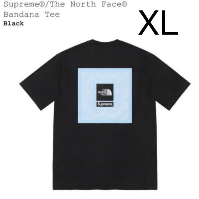 XL Supreme North Face bandana Tee黒 - Tシャツ/カットソー(半袖/袖なし)