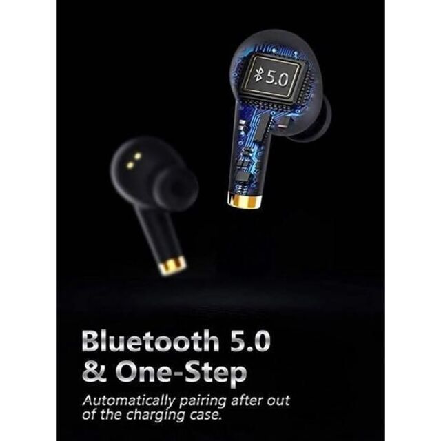 Bluetooth イヤホン ワイヤレス 自動ペアリング 充電ケース ブラック スマホ/家電/カメラのオーディオ機器(ヘッドフォン/イヤフォン)の商品写真