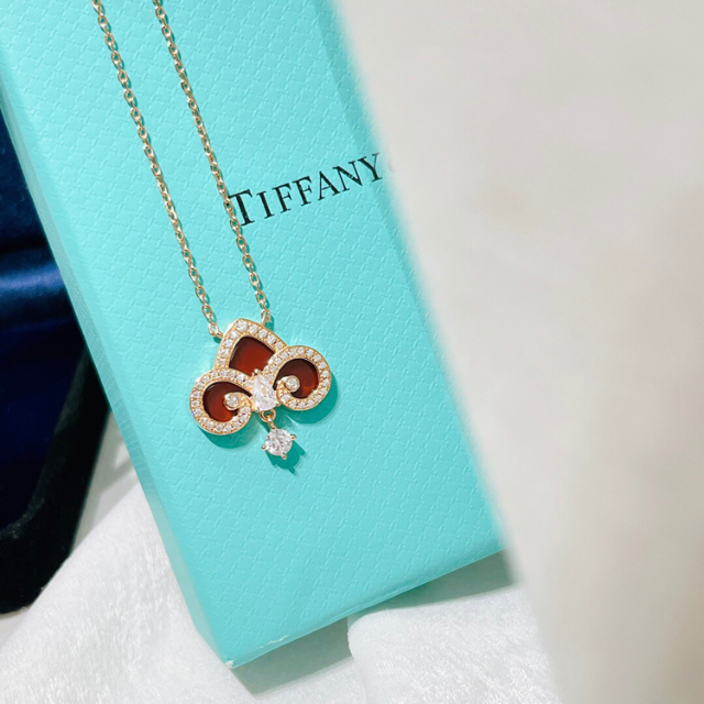 限定Tiffany ダブルリンク　ネックレス　ペンダント　シンプル　ゴールド