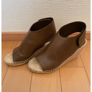 セリーヌ(celine)のセリーヌ  エスパドリーユ ウェッジ レザーサンダル  37(サンダル)