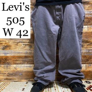 リーバイス(Levi's)のリーバイス505ジーパンカラーデニムバギーパンツw42古着levi's灰色グレー(デニム/ジーンズ)