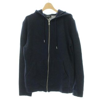 アーペーセー(A.P.C)のアーペーセー パーカー ジップアップ ウール コットン混 L 紺 ネイビー(パーカー)