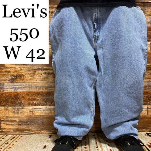 Levi's(リーバイス)のリーバイス550バギーパンツデニムw42ジーパンライトブルーlevi's古着青 メンズのパンツ(デニム/ジーンズ)の商品写真