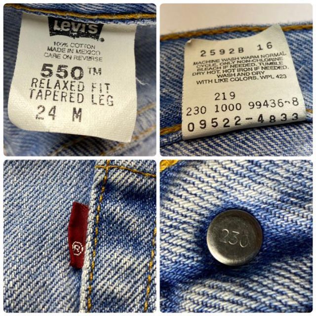 リーバイス550バギーパンツデニムw42ジーパンライトブルーlevi's青 6