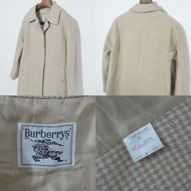 BURBERRY(バーバリー)のヴィンテージ バーバリー ウール アルパカ ステンカラーコート バルカラーコート レディースのジャケット/アウター(トレンチコート)の商品写真