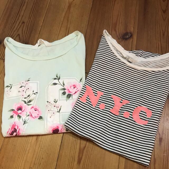 H&M(エイチアンドエム)のH&M 女の子 半袖 Tシャツ トップス 2点 150 キッズ/ベビー/マタニティのキッズ服女の子用(90cm~)(Tシャツ/カットソー)の商品写真