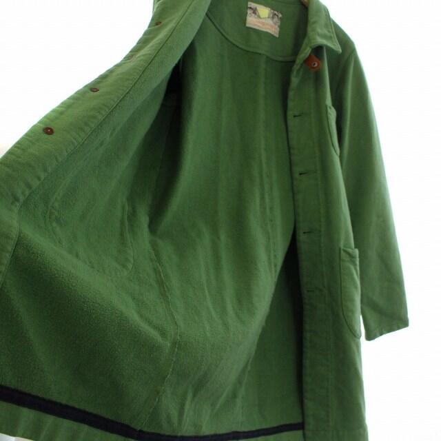 ルールズピープス ステンカラーコート ミドル コットン 日本製 M 緑