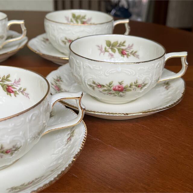 Rosenthal(ローゼンタール)の【レア美品】ローゼンタール★サンスーシモスローズ★C/S  5客 インテリア/住まい/日用品のキッチン/食器(食器)の商品写真