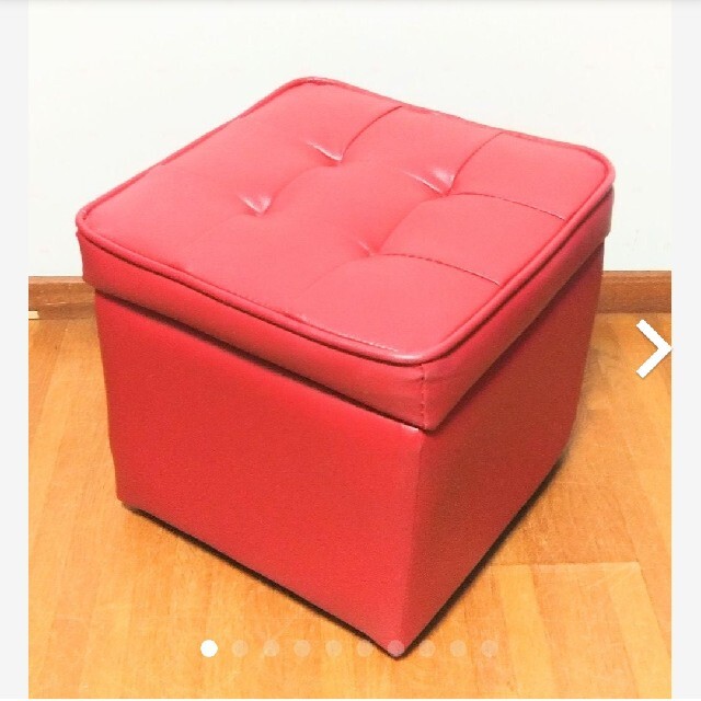 【昭和レトロ】レザー スツール 収納ボックス インテリア/住まい/日用品の椅子/チェア(スツール)の商品写真