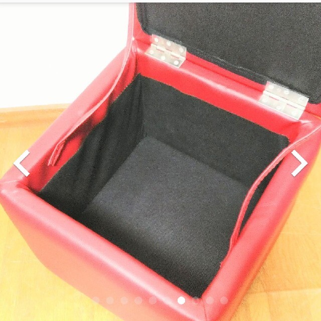 【昭和レトロ】レザー スツール 収納ボックス インテリア/住まい/日用品の椅子/チェア(スツール)の商品写真