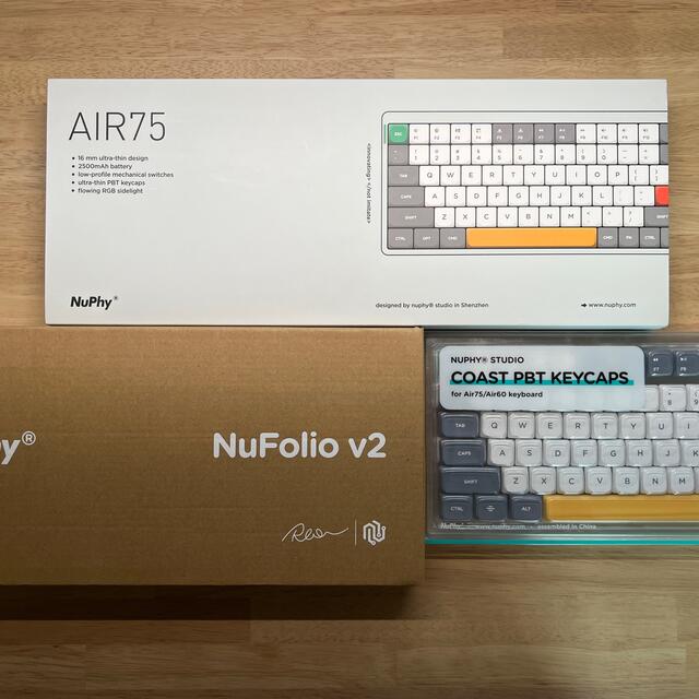 Nuphy Air75 Low profile keyboard 茶軸フルセット スマホ/家電/カメラのPC/タブレット(PC周辺機器)の商品写真