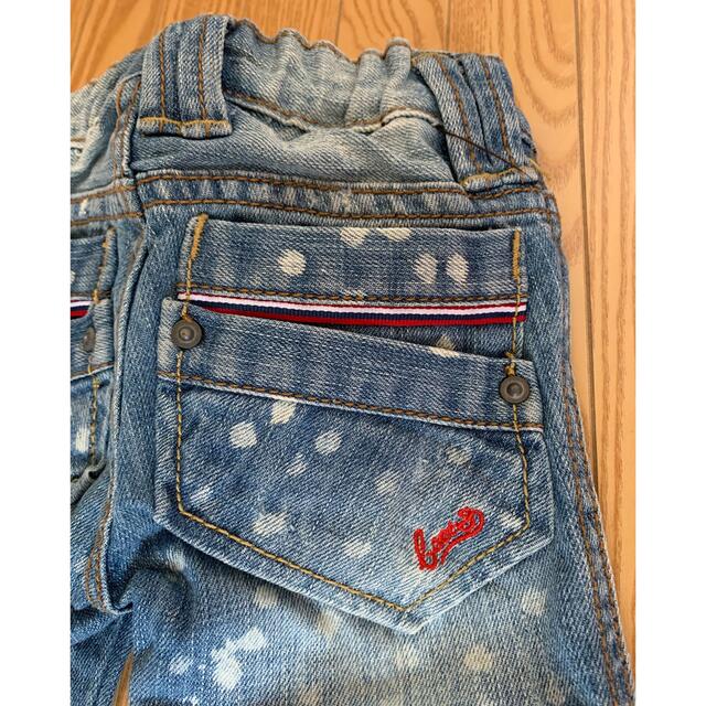 DENIM DUNGAREE(デニムダンガリー)の美品☆BEETS☆ビーツ☆デニム☆ハーフパンツ☆ペイント☆80cm キッズ/ベビー/マタニティのベビー服(~85cm)(パンツ)の商品写真