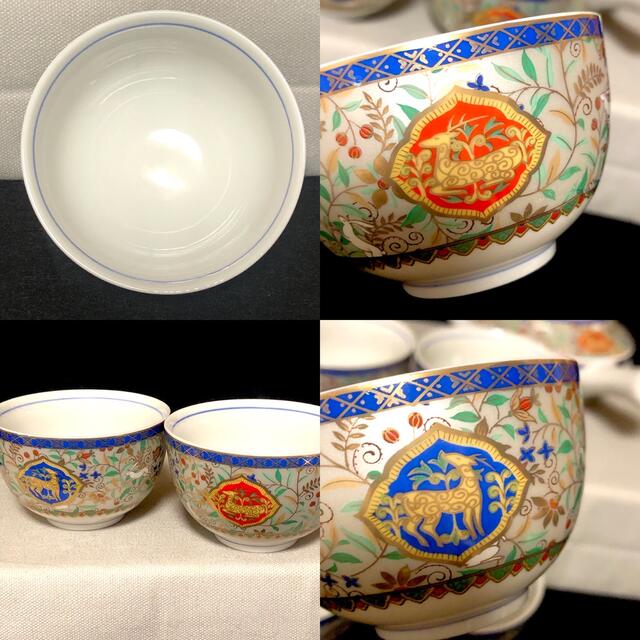 ＊【箱付き新品】美濃焼　セラミック藍　鹿野苑茶托付急須茶器　アジアン　エスニック 5