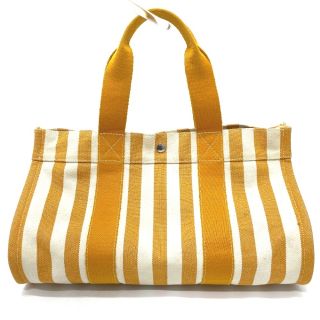 新品♬エルメス♡カンヌGMトートバッグポーチ付◆デニム水色ボーダーHERMES