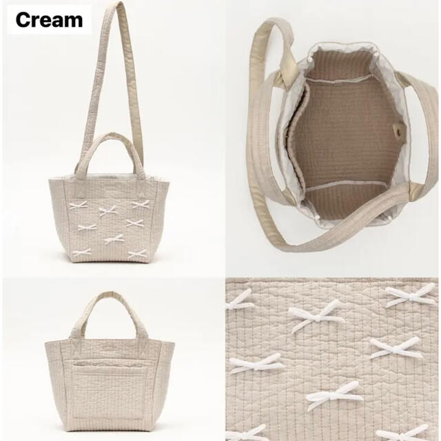 レディースGypsohila 大人気　リボンバッグ　Sサイズ　Cream