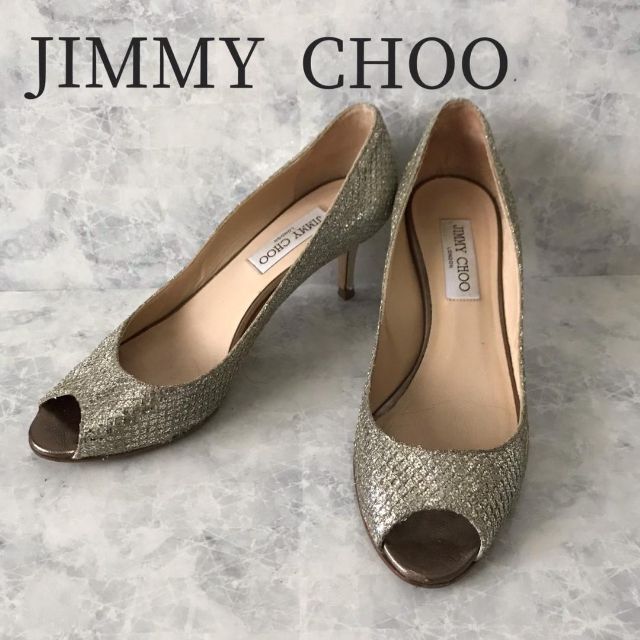 235 JIMMYCHOO ジミーチュウ オープントゥ スパンコール グリッター
