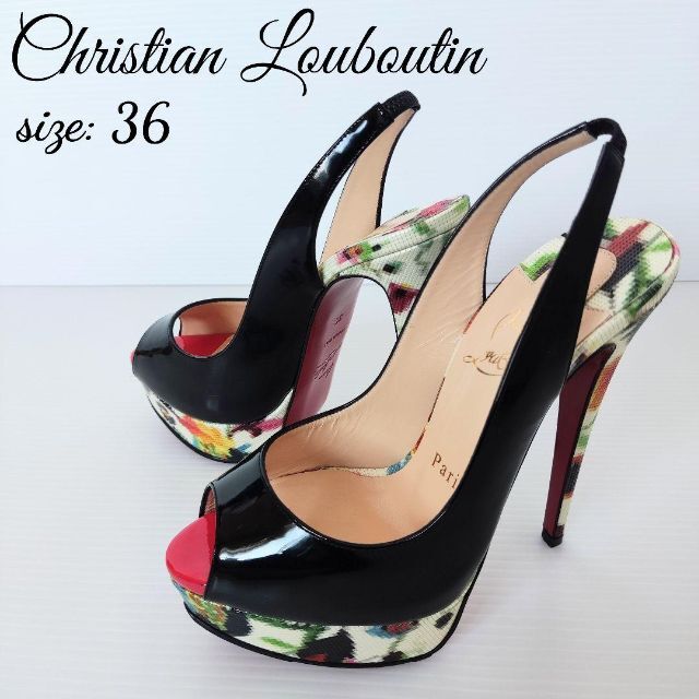 Christian Louboutin】オープントゥ パンプス 美品-