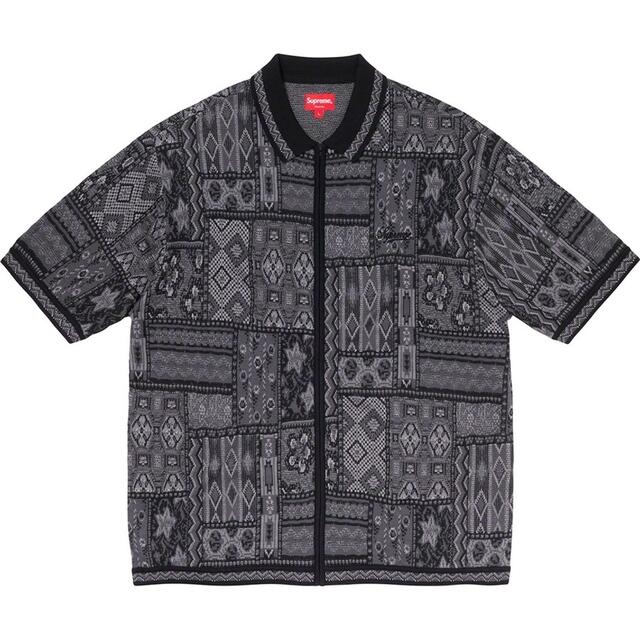 Supreme Patchwork Knit Zip Up Poloトップス - www