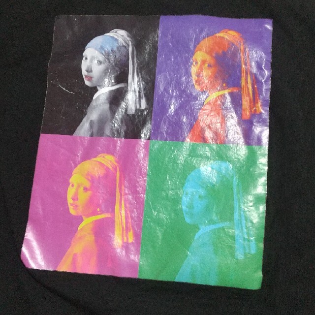 フェルメール 真珠の首飾りの少女　Tシャツ  アート アートT 　古着 レディースのトップス(Tシャツ(半袖/袖なし))の商品写真