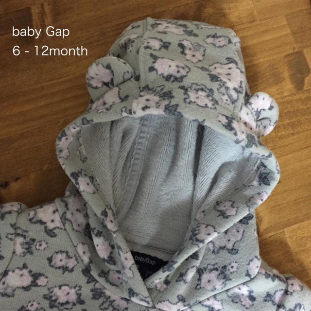 babyGAP(ベビーギャップ)のbabygap☆クマ耳ワンピース/6m-12m キッズ/ベビー/マタニティのベビー服(~85cm)(ワンピース)の商品写真