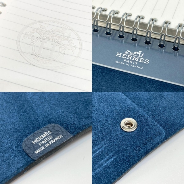 エルメス ユリスミニ 手帳カバー レフィル付き トゴ ブルーバル