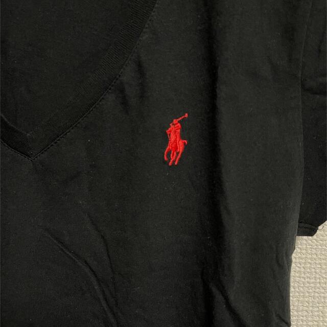 Ralph Lauren(ラルフローレン)の【5回程度着用】ラルフローレン Vネック Tシャツ ブラック 黒 Sサイズ レディースのトップス(Tシャツ(半袖/袖なし))の商品写真