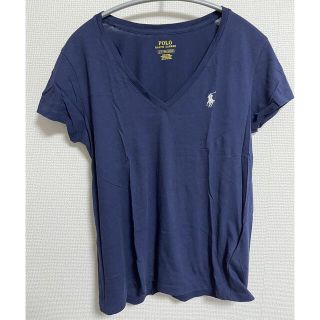 ラルフローレン(Ralph Lauren)の【5回程度着用】ラルフローレン Vネック Tシャツ ネイビー 紺 Sサイズ(Tシャツ(半袖/袖なし))