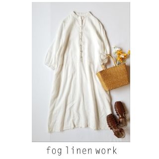 フォグリネンワーク(fog linen work)のフォグリネンワーク  ノーカラーワンピース(ロングワンピース/マキシワンピース)