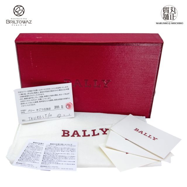 Bally - バリー TARIO 二つ折り 長財布 Ref.6218067 黒/白/赤 メンズの 