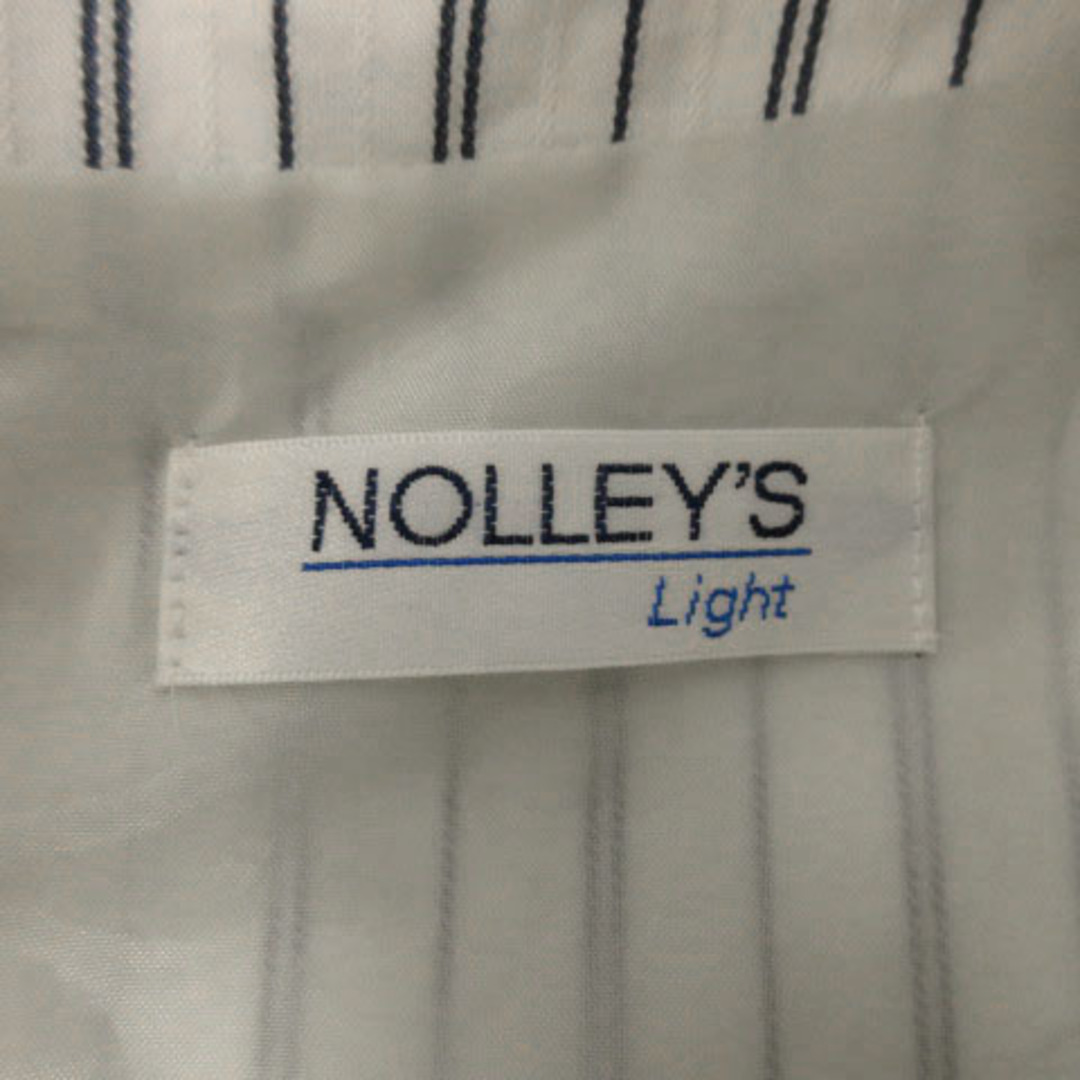 NOLLEY'S(ノーリーズ)のNolley's ワンピース ノースリーブ ミディ丈 ストライプ 白 青 38 レディースのワンピース(ひざ丈ワンピース)の商品写真