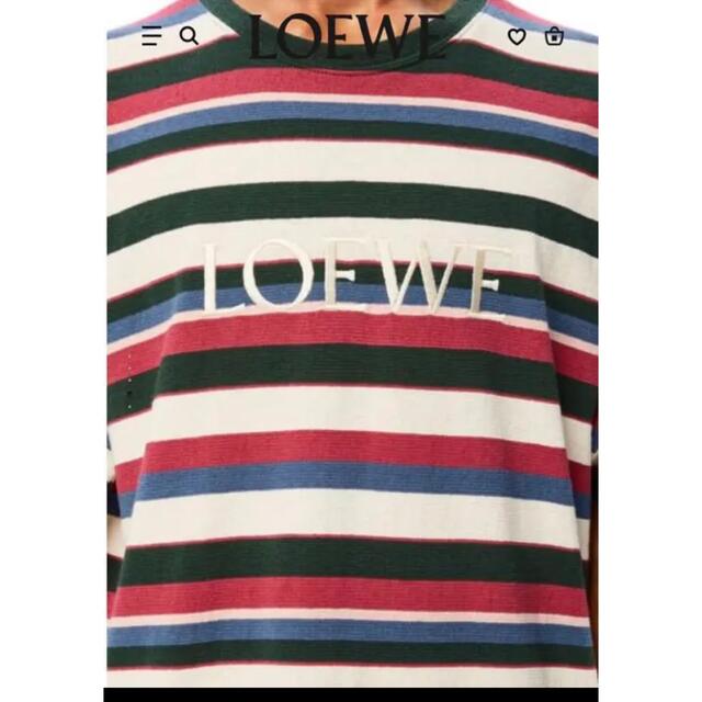 ロエベ LOEWE コットン Tシャツ ロゴ マルチカラー ボーダー メンズ