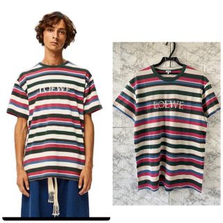 LOEWE ロエベ Tシャツ・カットソー M オレンジx緑等(ボーダー)