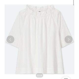 ユニクロ(UNIQLO)の最終値下げ　エクストラファインコットンギャザーブラウス(シャツ/ブラウス(半袖/袖なし))