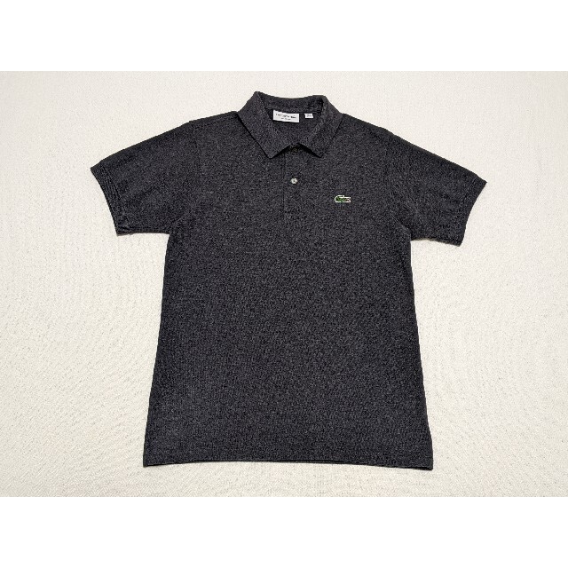 美品 LACOSTE ラコステ ポロシャツ グレー 鹿の子  日本製サイズ2