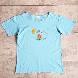 クレージュ(Courreges)のクレージュ ☆ コットン 刺繍 アップリケデザイン 半袖 Tシャツ 9R(Tシャツ(半袖/袖なし))