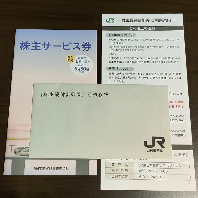 JR東日本株主優待券5枚株主サービス券1冊 美品 チケット | bca.edu.gr