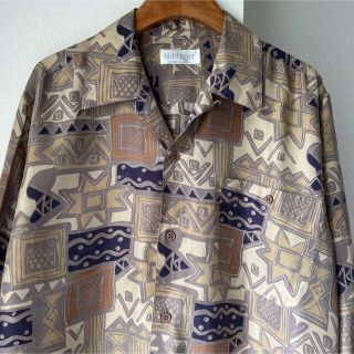 アートヴィンテージ(ART VINTAGE)の90s ポリシャツ 総柄シャツ アートシャツ サイケデリック柄 菅田将暉 開襟(Tシャツ/カットソー(七分/長袖))