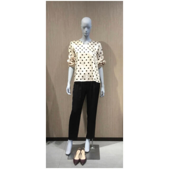 Theory luxe 21ss ドット柄プルオーバーVネックブラウス