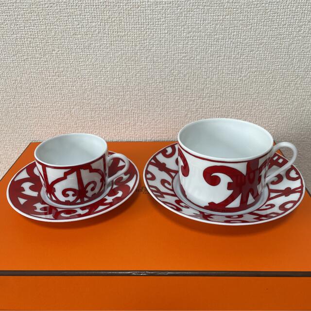 エルメス(HERMES) ガダルキヴィール ティーカップ&ソーサー(2客セット