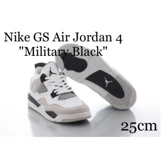 ナイキ(NIKE)のNike GS Air Jordan4 ナイキ エアジョーダン4 ブラック 25(スニーカー)