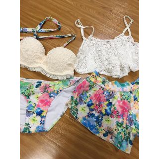 水着4点セット花柄ショートパンツ(水着)