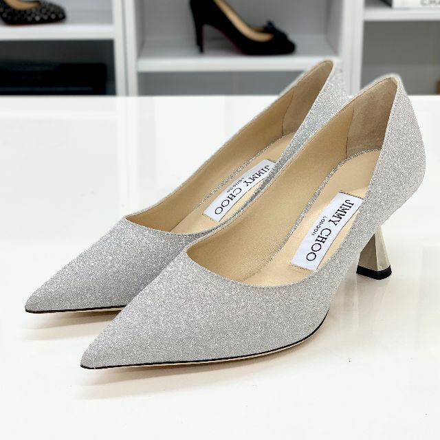 JIMMY CHOO - 4211 未使用 ジミーチュウ ラメ パンプス シルバーの通販